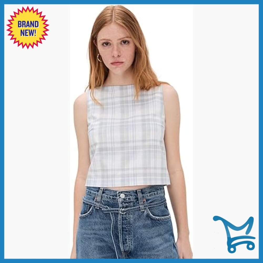 Sleeveless Cropped Boat Neck Top, Hidden Side Zipper, Dry Clean Only